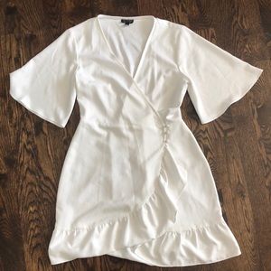 White Topshop Wrap Dress